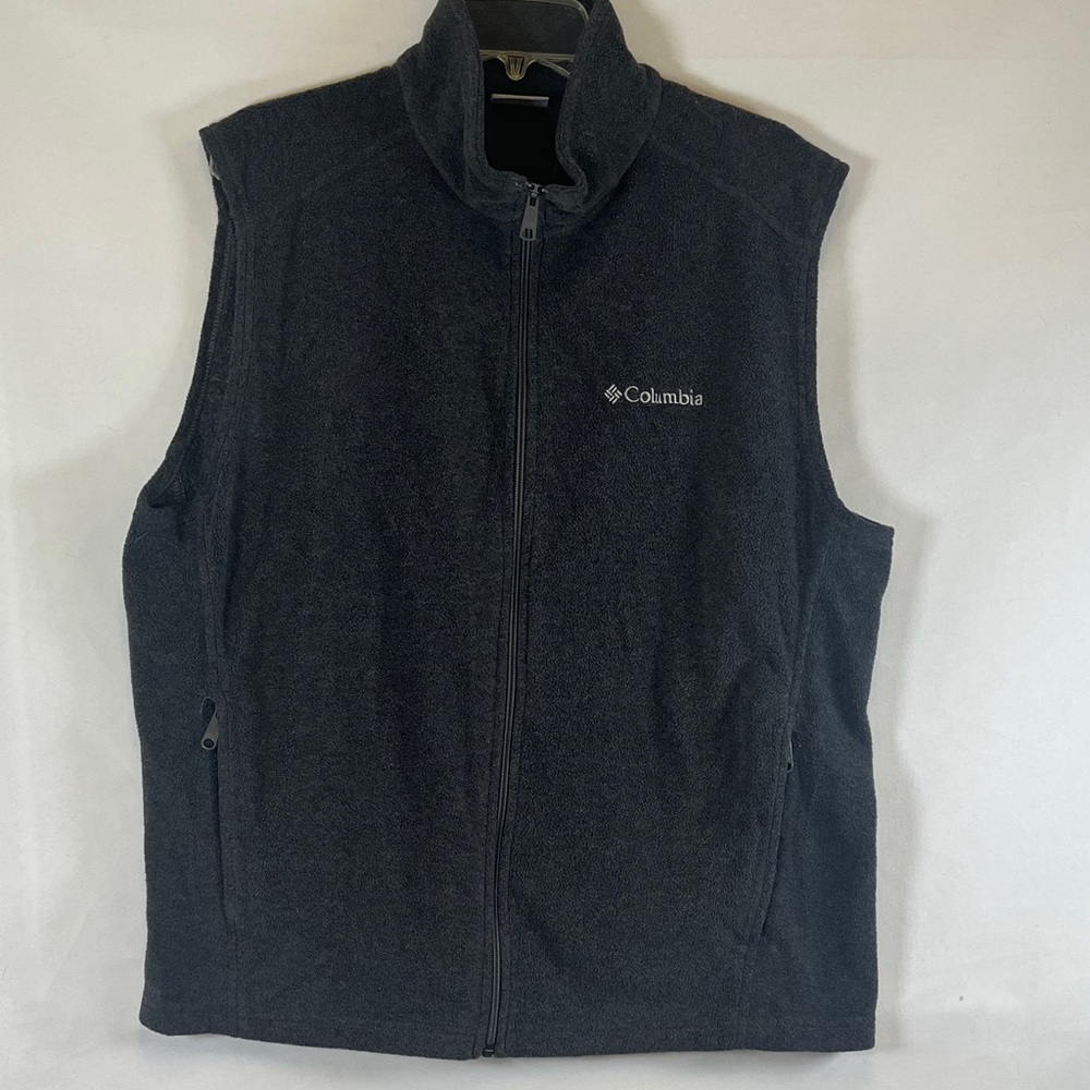 Columbia Men's Charcoal Gray Full Zip Steens Mountain Fleece Vest Jacket Size XL
